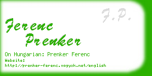 ferenc prenker business card